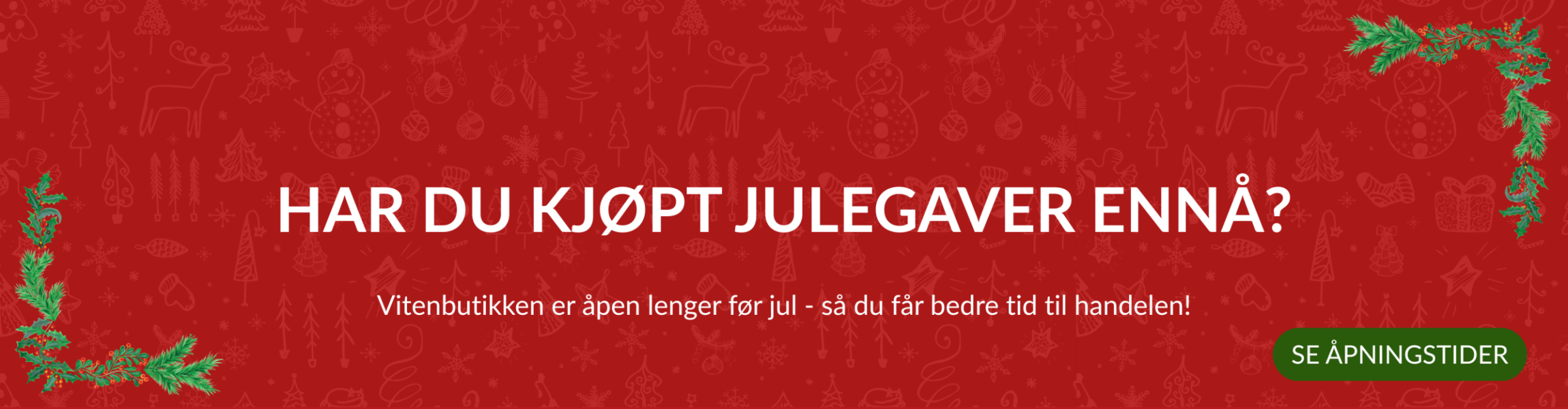 Banner med åpningstider i desember