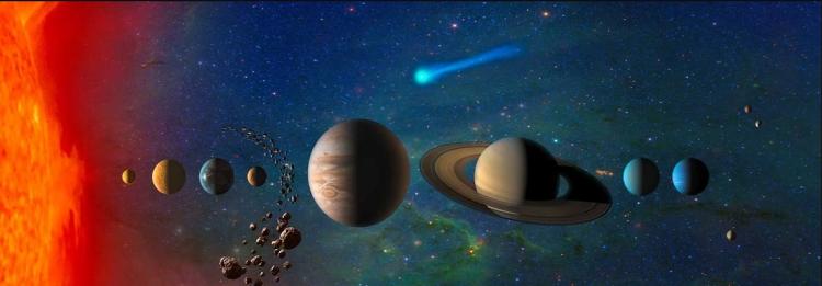 Illustrasjon av solsystemet